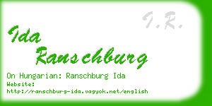 ida ranschburg business card